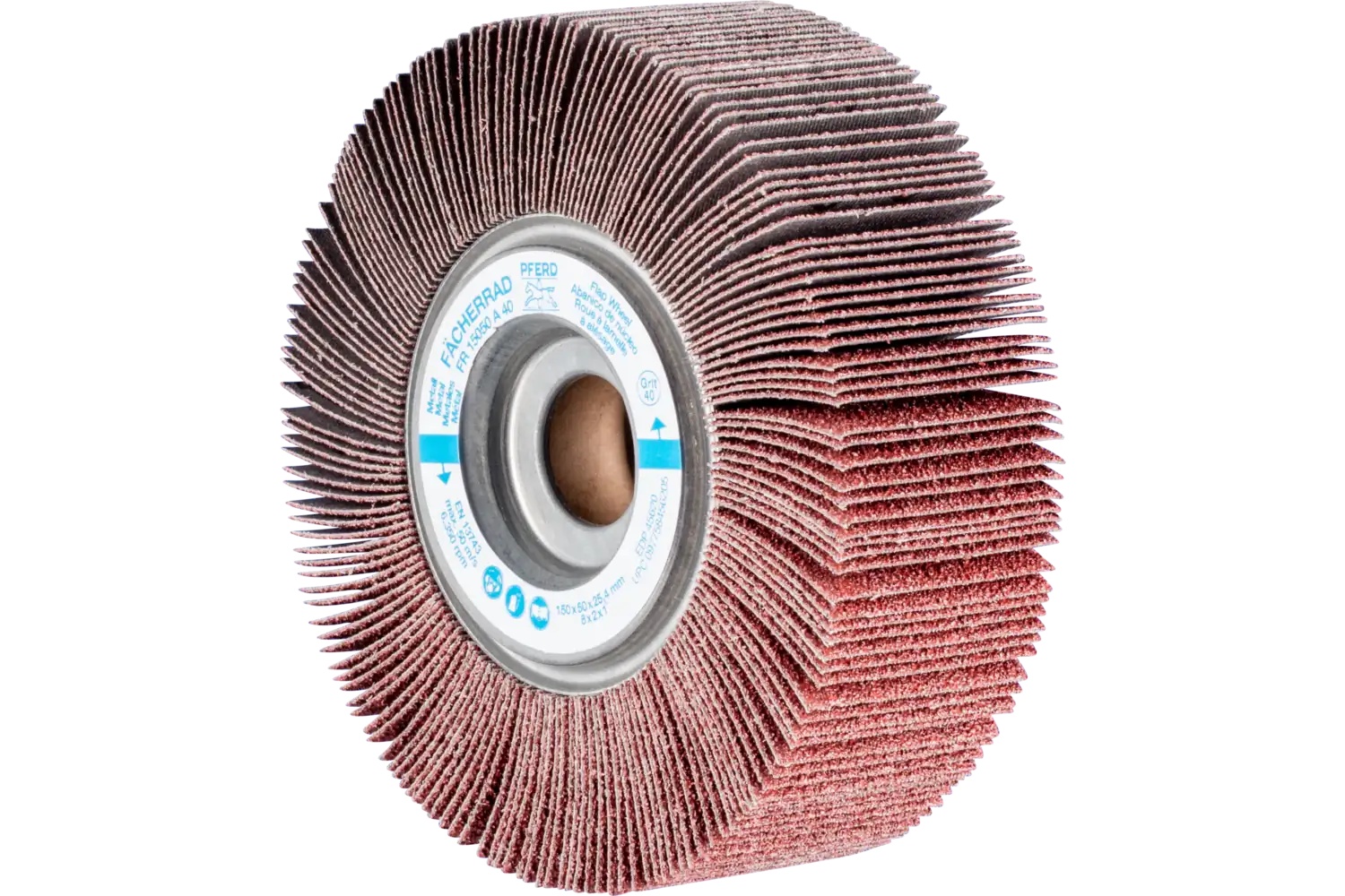 Picture of Pferd Unmounted Flap Wheel, 6" X 2, 1" Arbor, 180 Grit, Aluminum Oxide